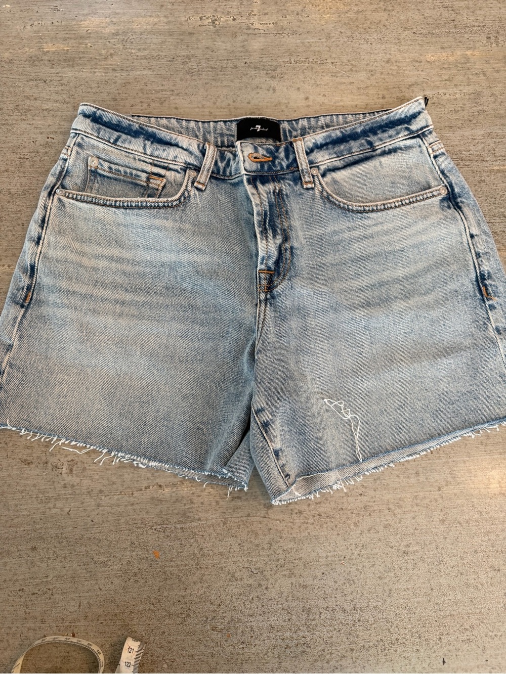7 For All Mankind Light Blue Denim Cutoff Shorts